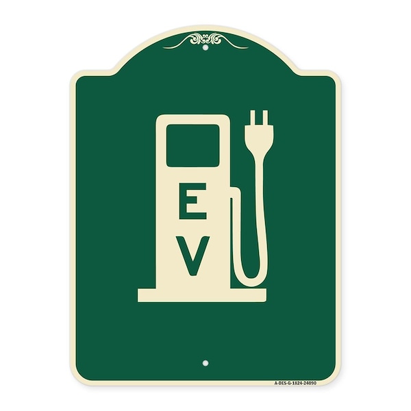Signmission Ev Electric Vehicle Charging Station Heavy-Gauge Aluminum Sign, 24" x 18", G-1824-24090 A-DES-G-1824-24090 - main